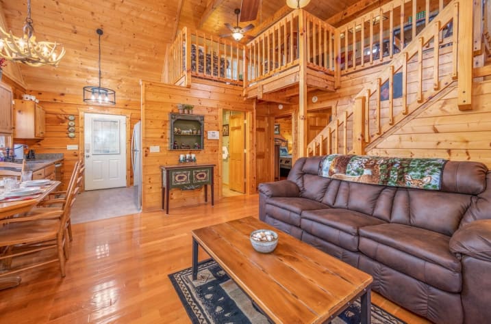 Over the Mountain - Living/Dining Area Pigeon Forge, Tennessee Cabin Rental - Gallery Image #6