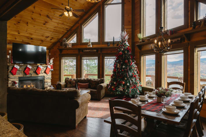 Celebrate the holidays by the fire and enjoy the stunning mountain view! Sevierville, Tennessee Cabin Rental - Gallery Image #8