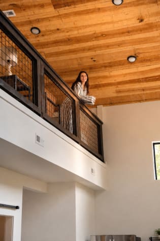 Loft landing overlooking the great room — a second living space for the group that… Douglas Lake, Tennessee Cabin Rental - Gallery Image #16