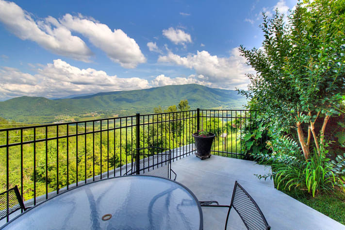 View from the terrace overlooking Wears Valley. Pigeon Forge, Tennessee Lodge Rental - Gallery Image #10