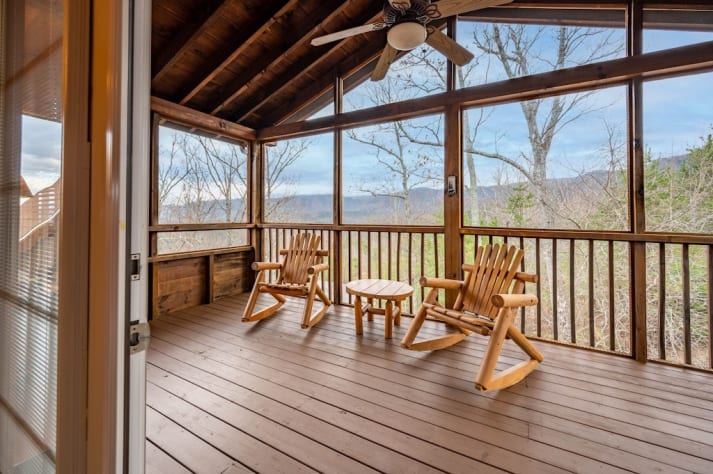 Over the Mountain - Loft Level Screened Deck Pigeon Forge, Tennessee Cabin Rental - Gallery Image #5