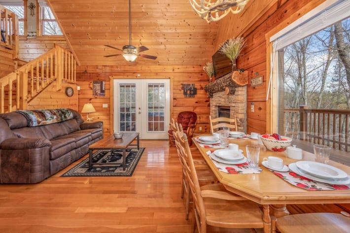 Over the Mountain - Living/Dining Area Pigeon Forge, Tennessee Cabin Rental - Gallery Image #13