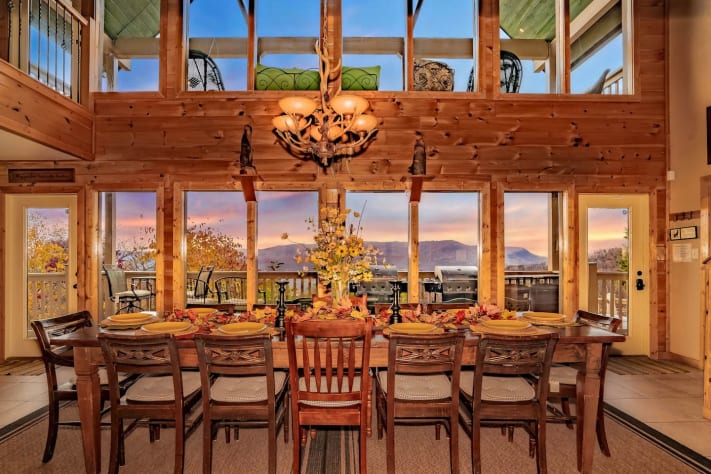 Dining Table in the Great Room. Pigeon Forge, Tennessee Lodge Rental - Gallery Image #5