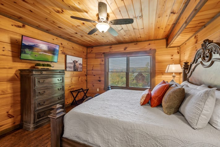Lie back and relax and watch the wall mounted smart TV (bring your own Netflix account). Sevierville, Tennessee Cabin Rental - Gallery Image #23