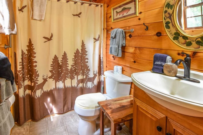 Permanent Vacation - Bathroom - Smoky Mountain Honeymoon Cabin Sevierville, Tennessee Cabin Rental - Gallery Image #23