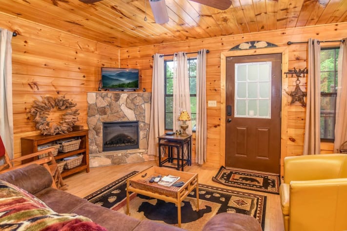 Permanent Vacation - Living Area - Smoky Mountain Honeymoon Cabin Sevierville, Tennessee Cabin Rental - Gallery Image #9