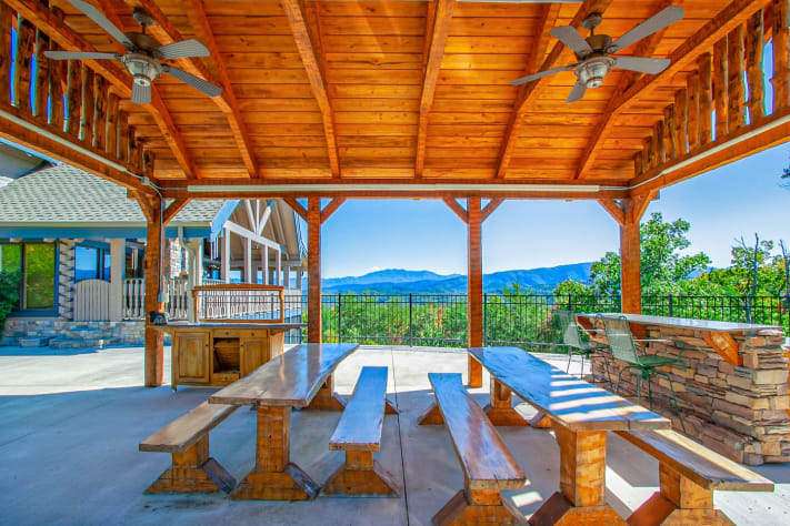 Covered Picknick and Grill Patio Gatlinburg, Tennessee Cabin Rental - Gallery Image #21