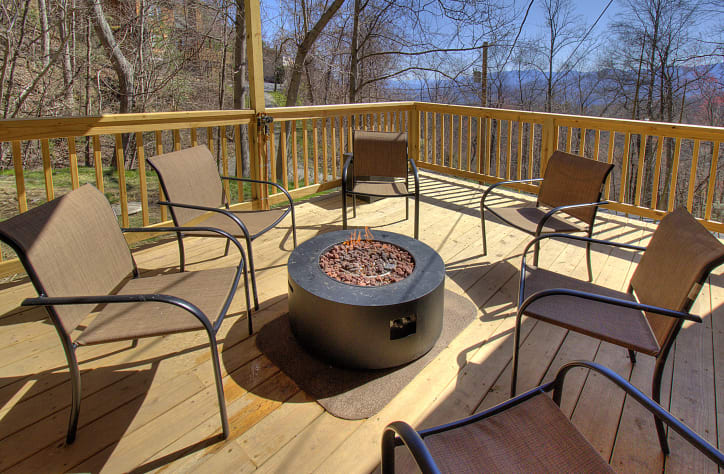 Outdoor Fire Pit Gatlinburg, Tennessee Cabin Rental - Gallery Image #6