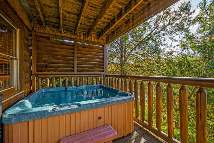 Hot Tub on Main Level. Pigeon Forge, Tennessee Cabin Rental - Gallery Image #14