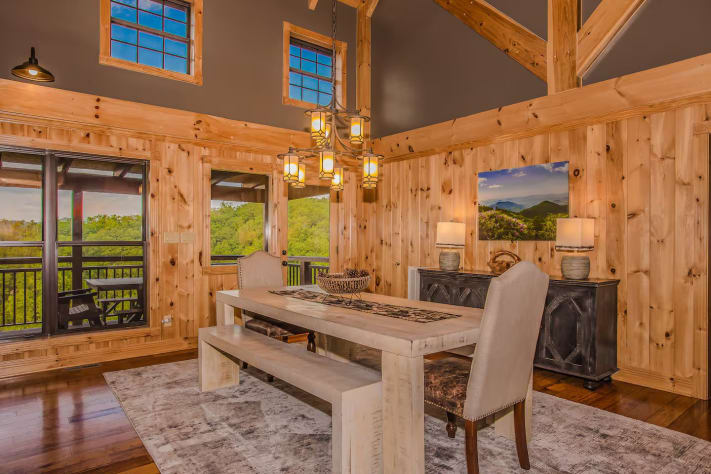 Main level dining table Pigeon Forge, Tennessee Cabin Rental - Gallery Image #6