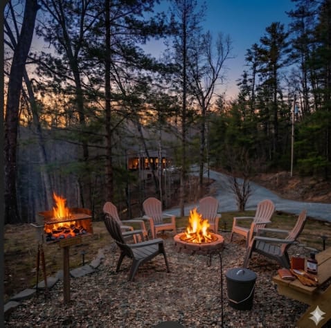 fire pit and grill area Pigeon Forge, Tennessee Cabin Rental - Gallery Image #2
