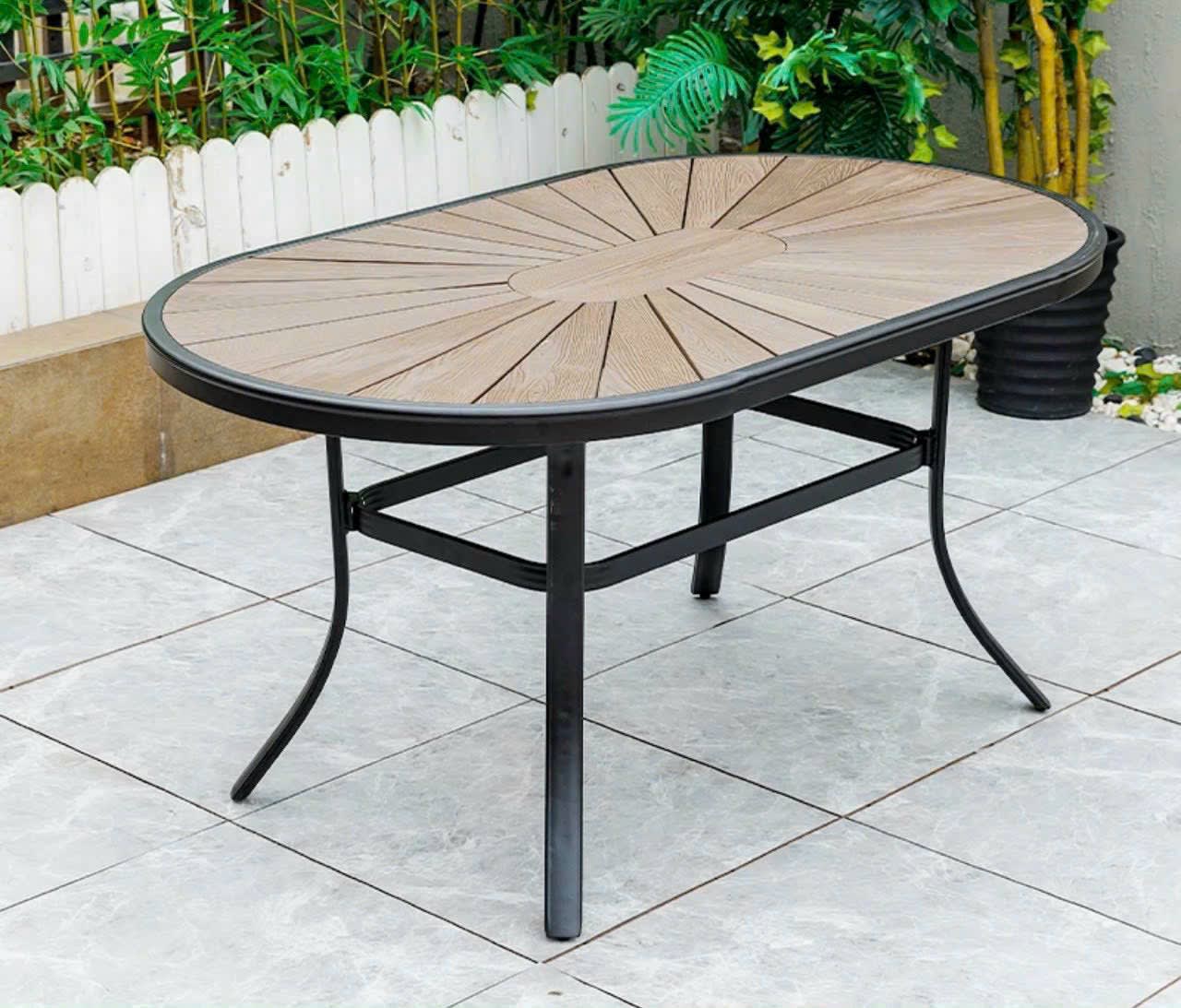 Bàn ghế gỗ nhựa ngoài trời thanh lịch - ảnh 2