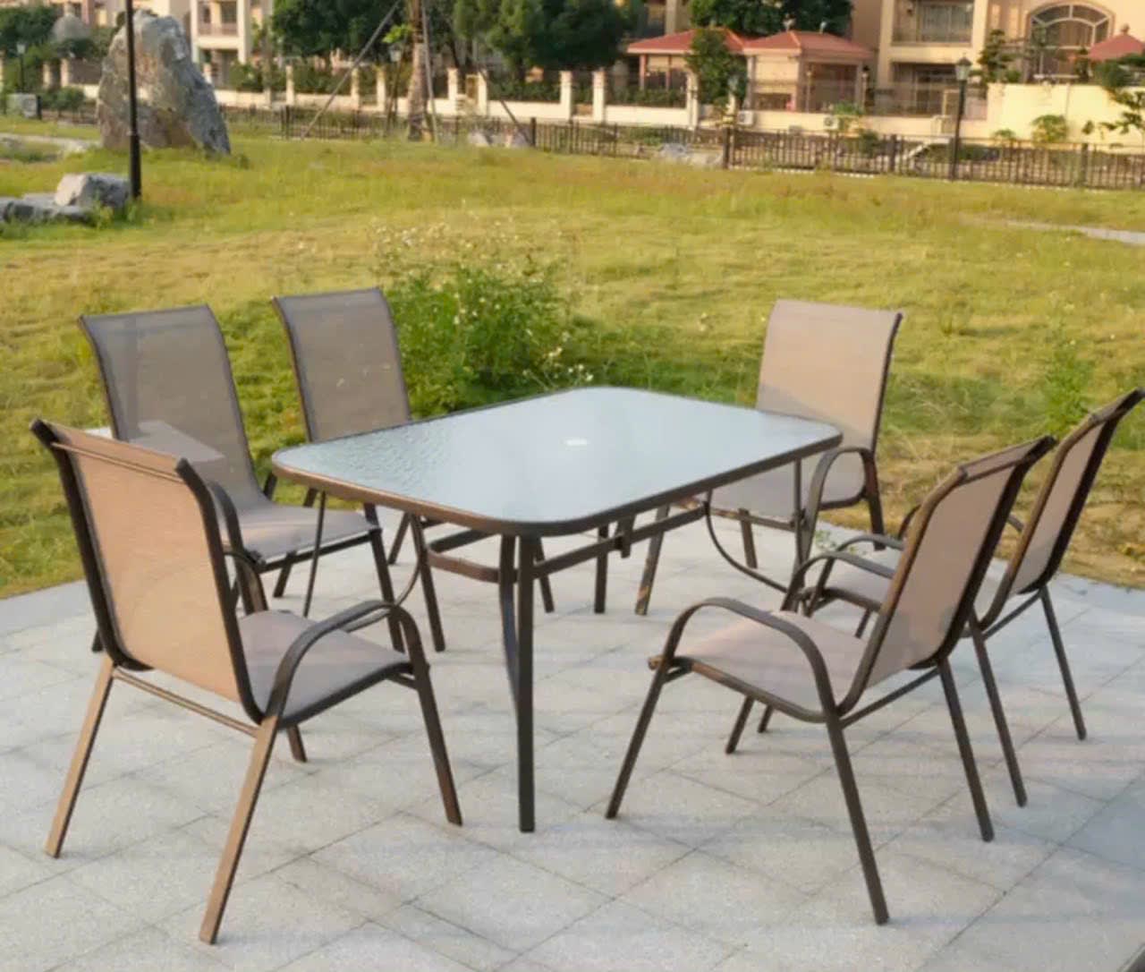 Bàn ghế gỗ nhựa ngoài trời hiện đại - ảnh 8