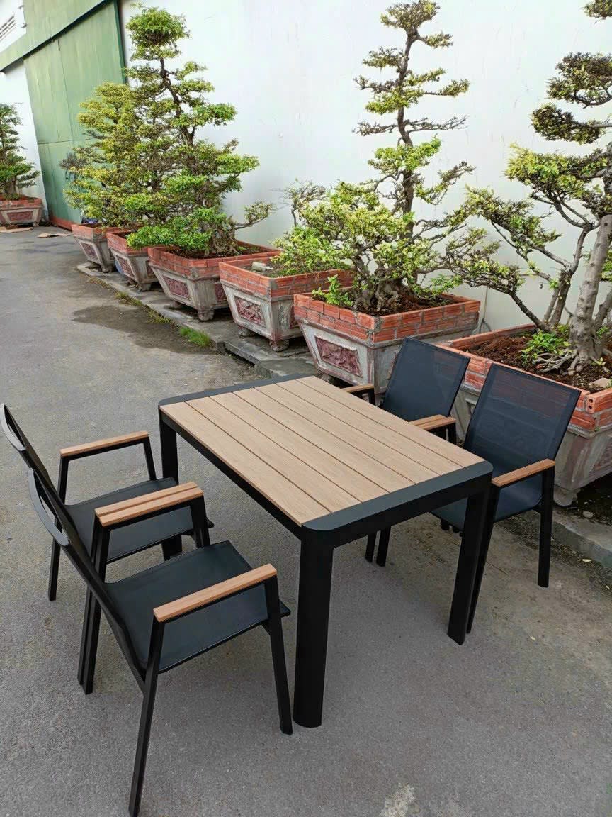 Bàn ghế gỗ nhựa ngoài trời phong cách - ảnh 10