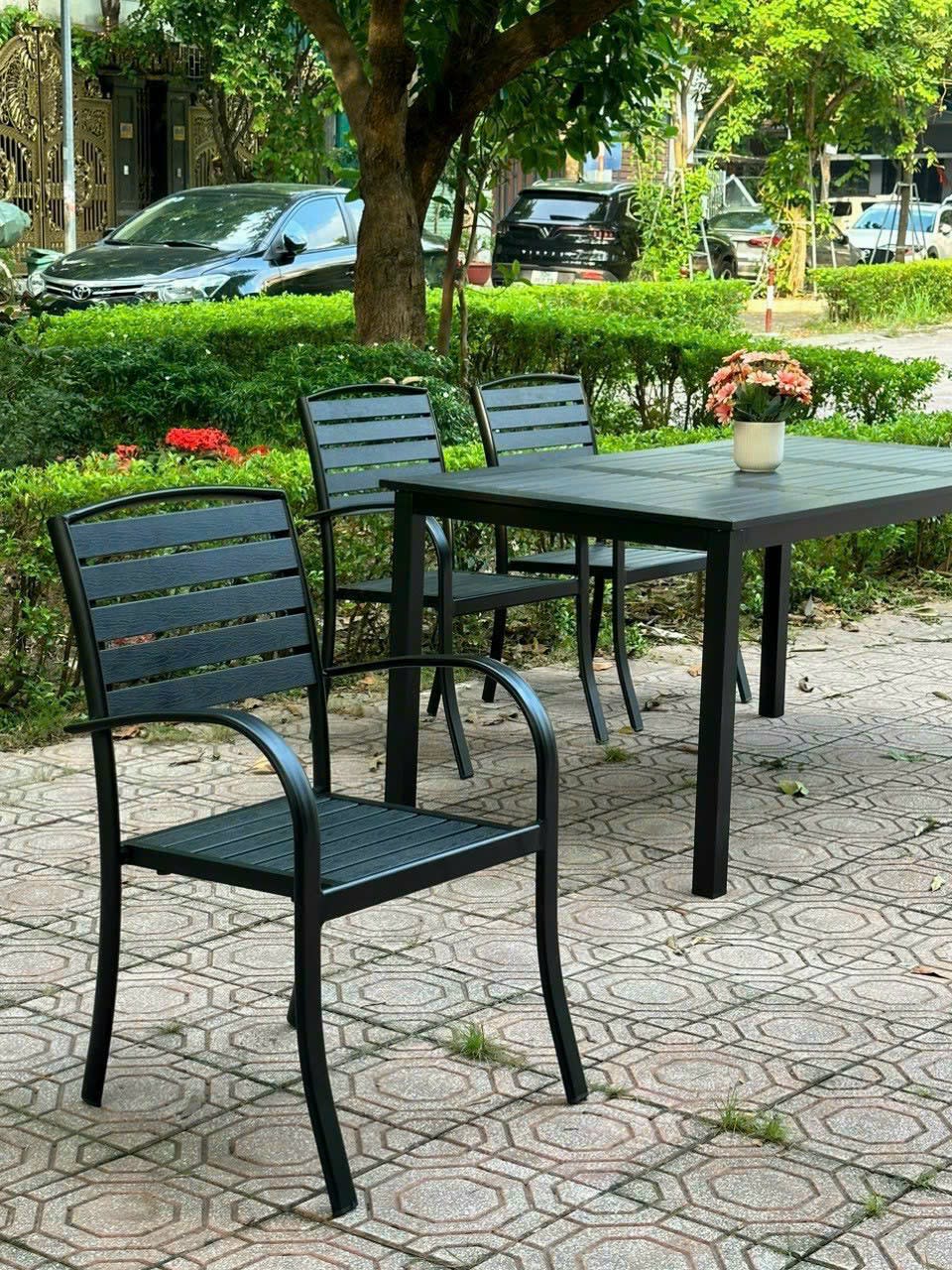 Bàn ghế gỗ nhựa ngoài trời êm ái - ảnh 9