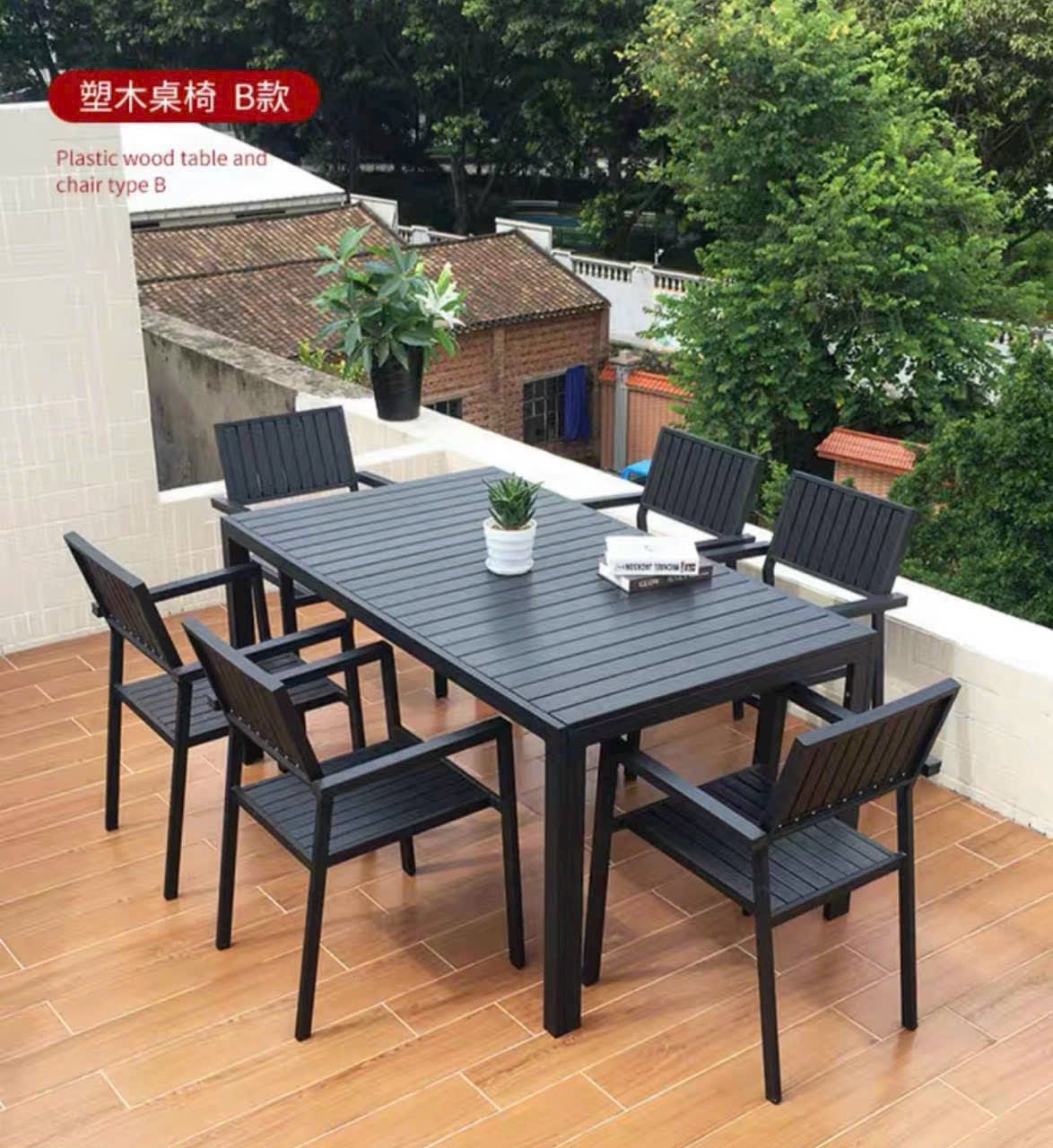 Bàn ghế gỗ nhựa ngoài trời tinh tế - ảnh 9