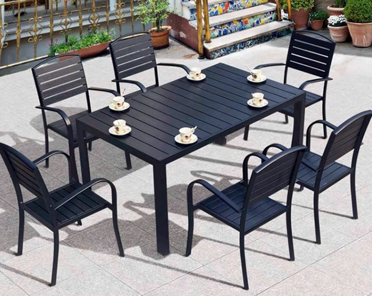 Bàn ghế gỗ nhựa ngoài trời phong cách - ảnh 9