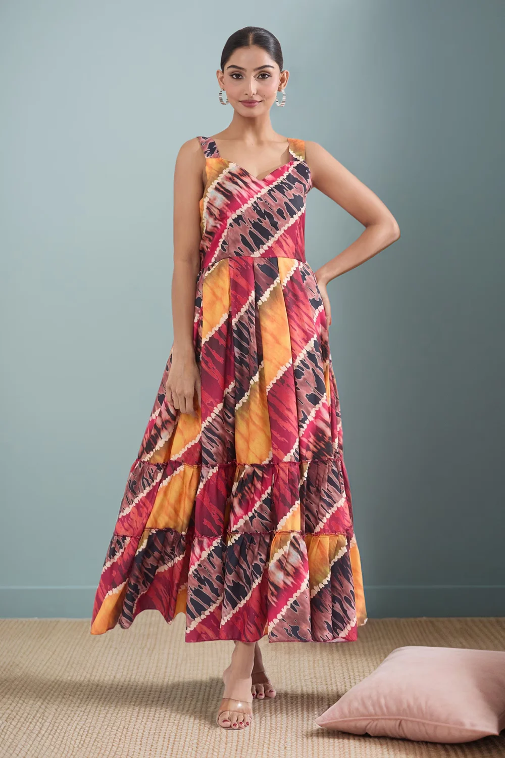Multicolour Rayon Gown with Premium Digital Prints