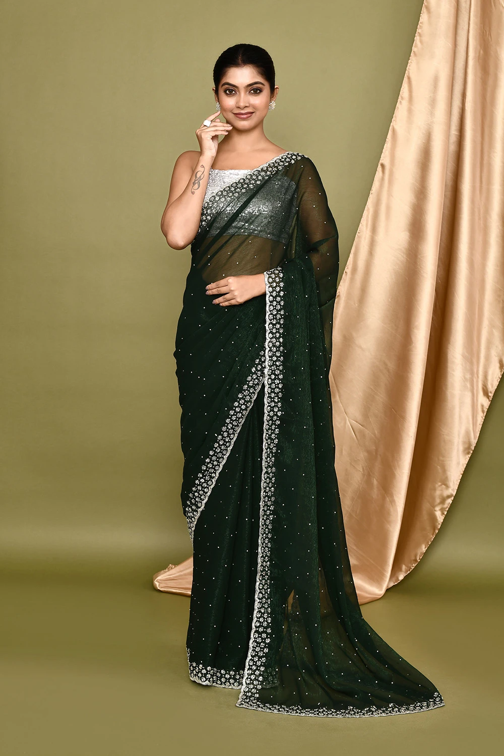 Black Shimmer Party Wear Saree