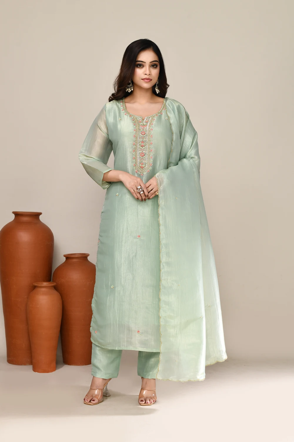 Pastel Shimmer Festive Kurta Set