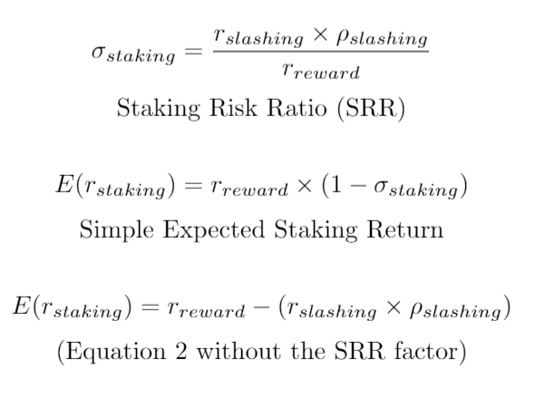 Risk-Adjusted Rate of Return for Staking Tokens