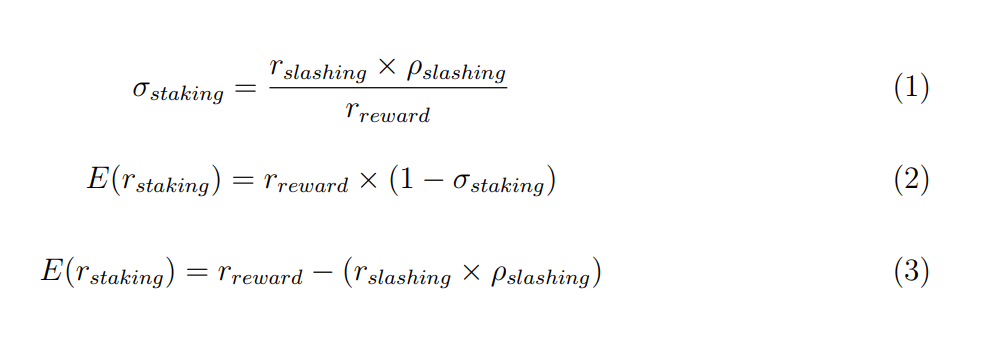 Risk-Adjusted Rate of Return for Staking Tokens