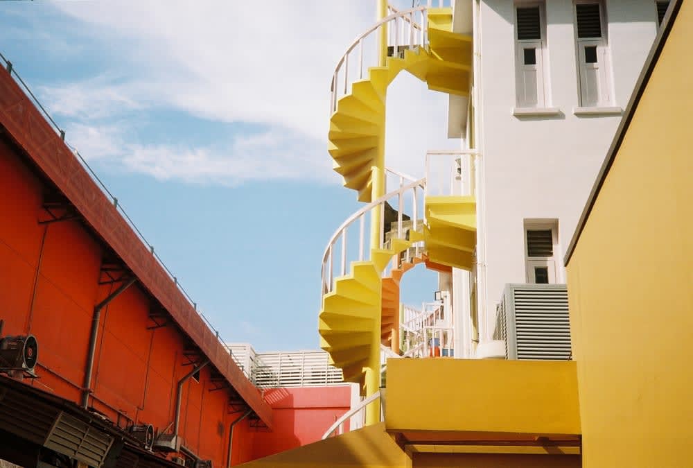 Colorful staircase in Bugis Singapore