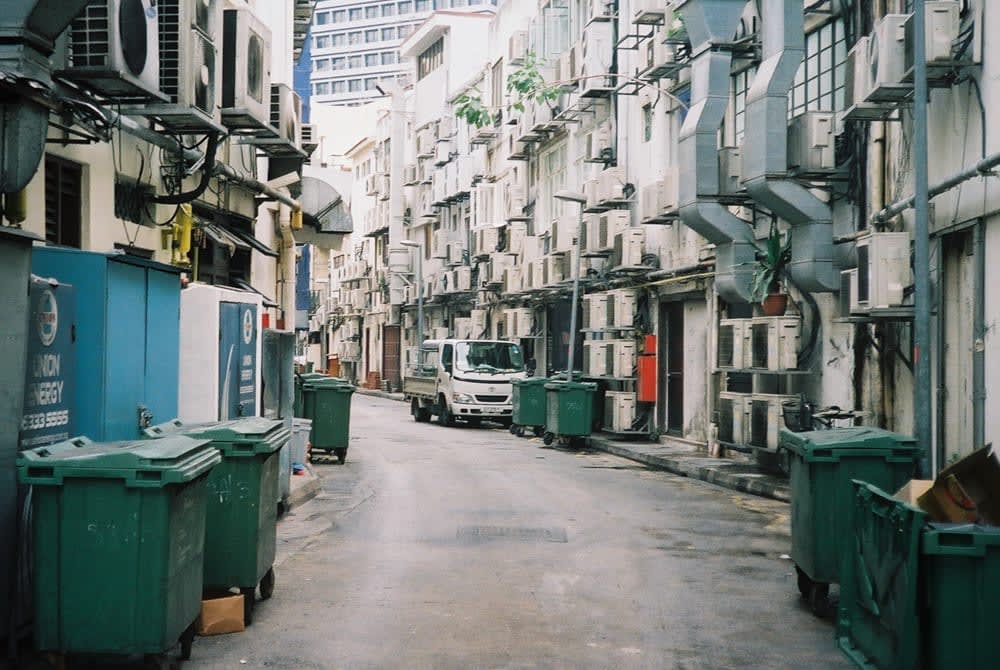 air conditioner at back alley singapore