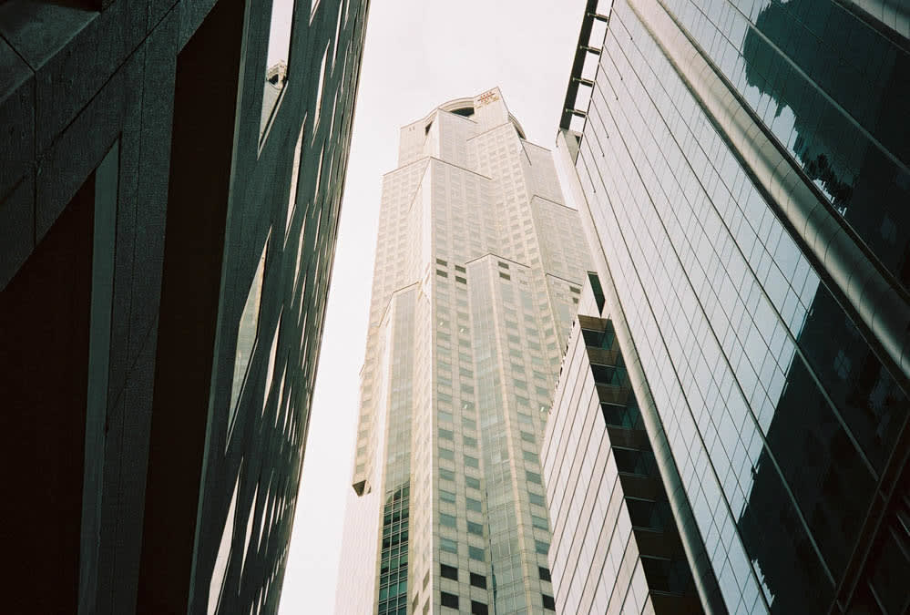 Sky-high buildings in Singapore downtown