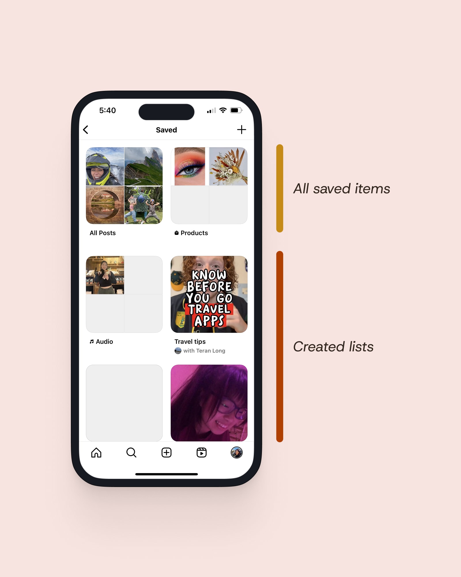 Default plus custom lists model