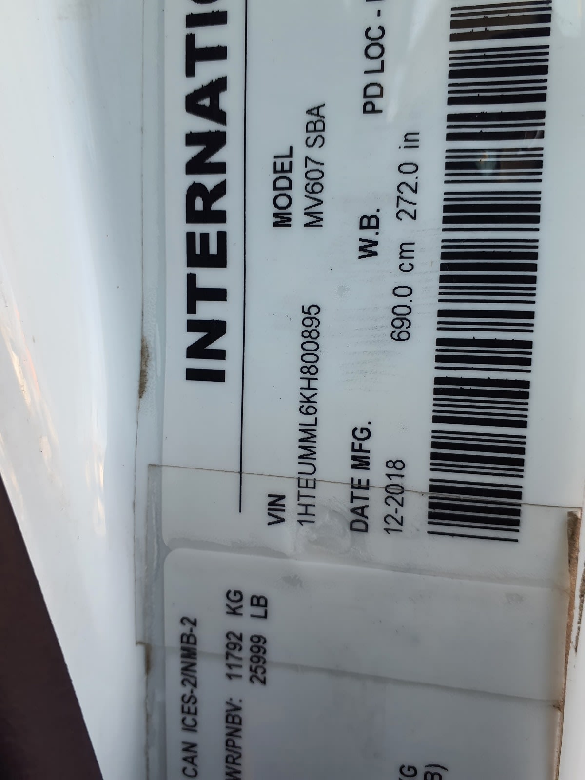 2019 Navistar International MV607 (4X2) 200344