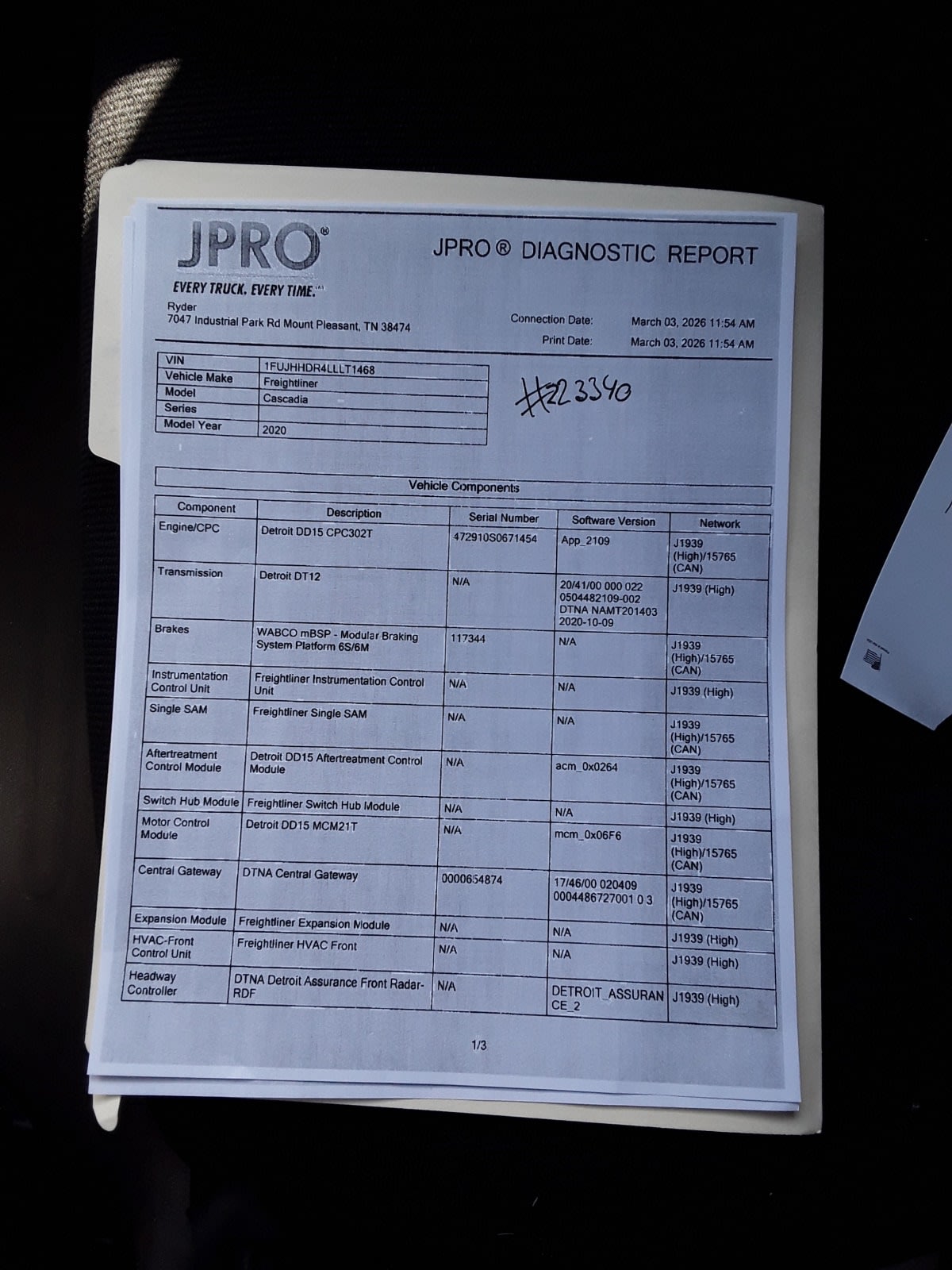 2020 Freightliner/Mercedes NEW CASCADIA PX12664 223340