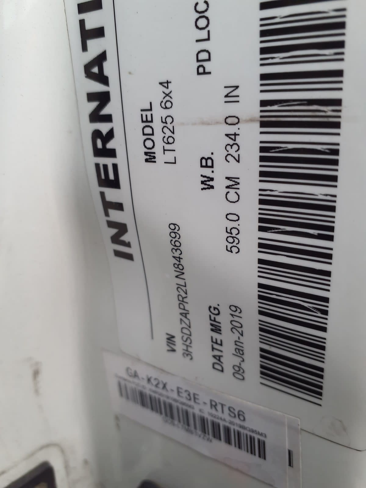 2020 Navistar International LT625 SLPR CAB 227919