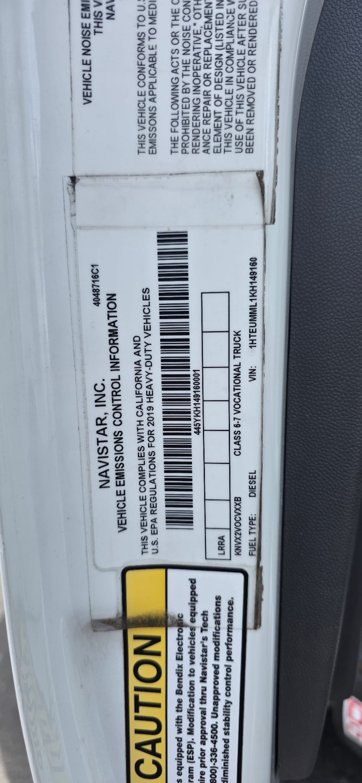 2019 Navistar International MV607 (4X2) 229423