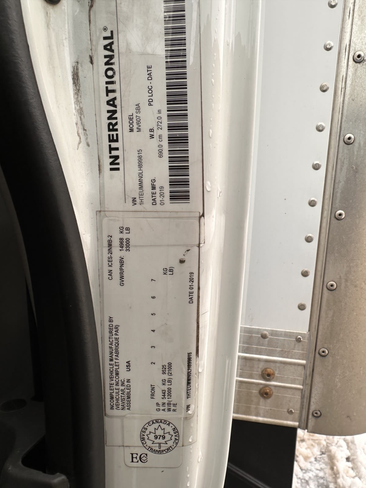 2020 Navistar International MV607 (4X2) 233575