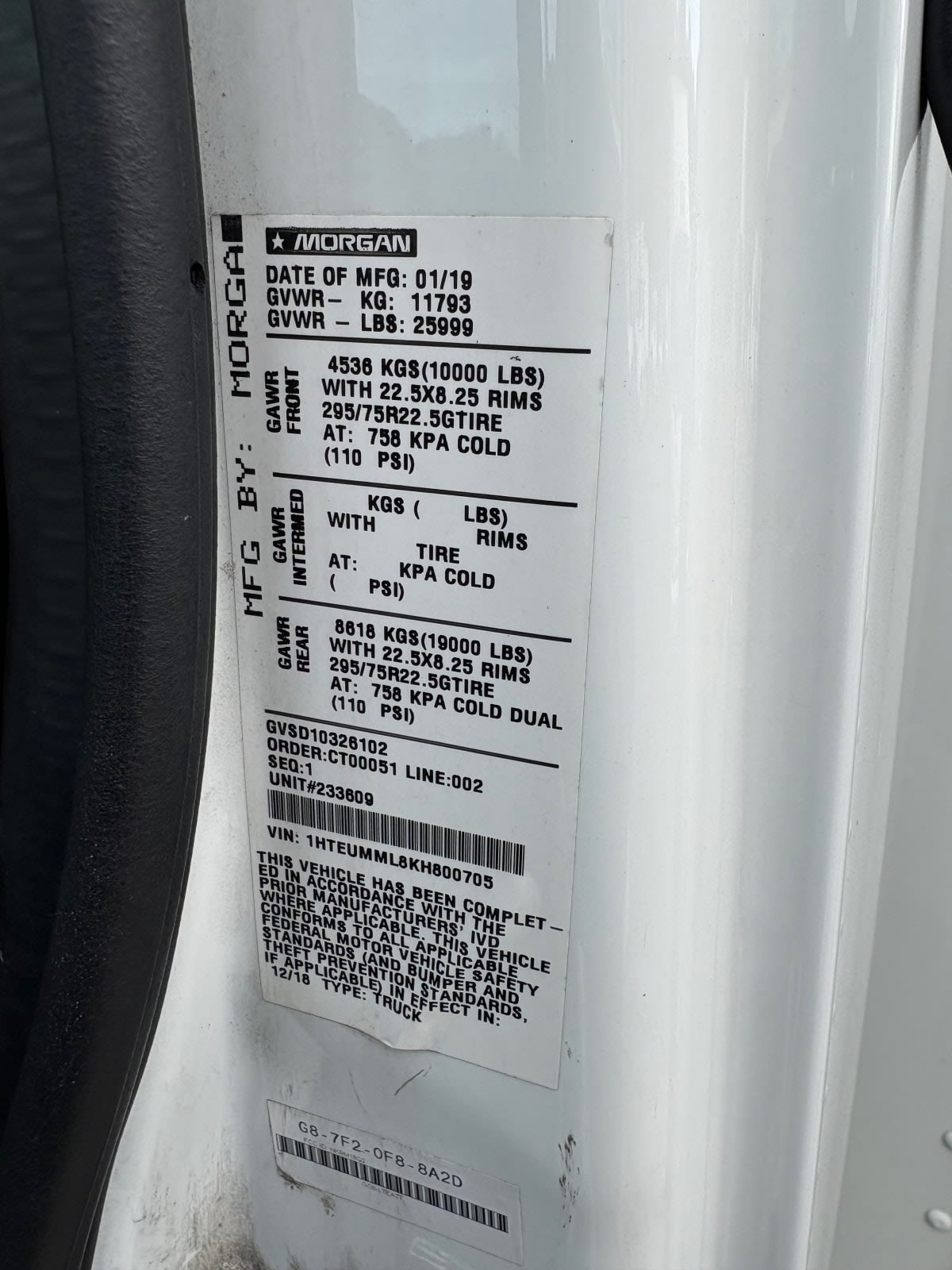 2019 Navistar International MV607 (4X2) 233609