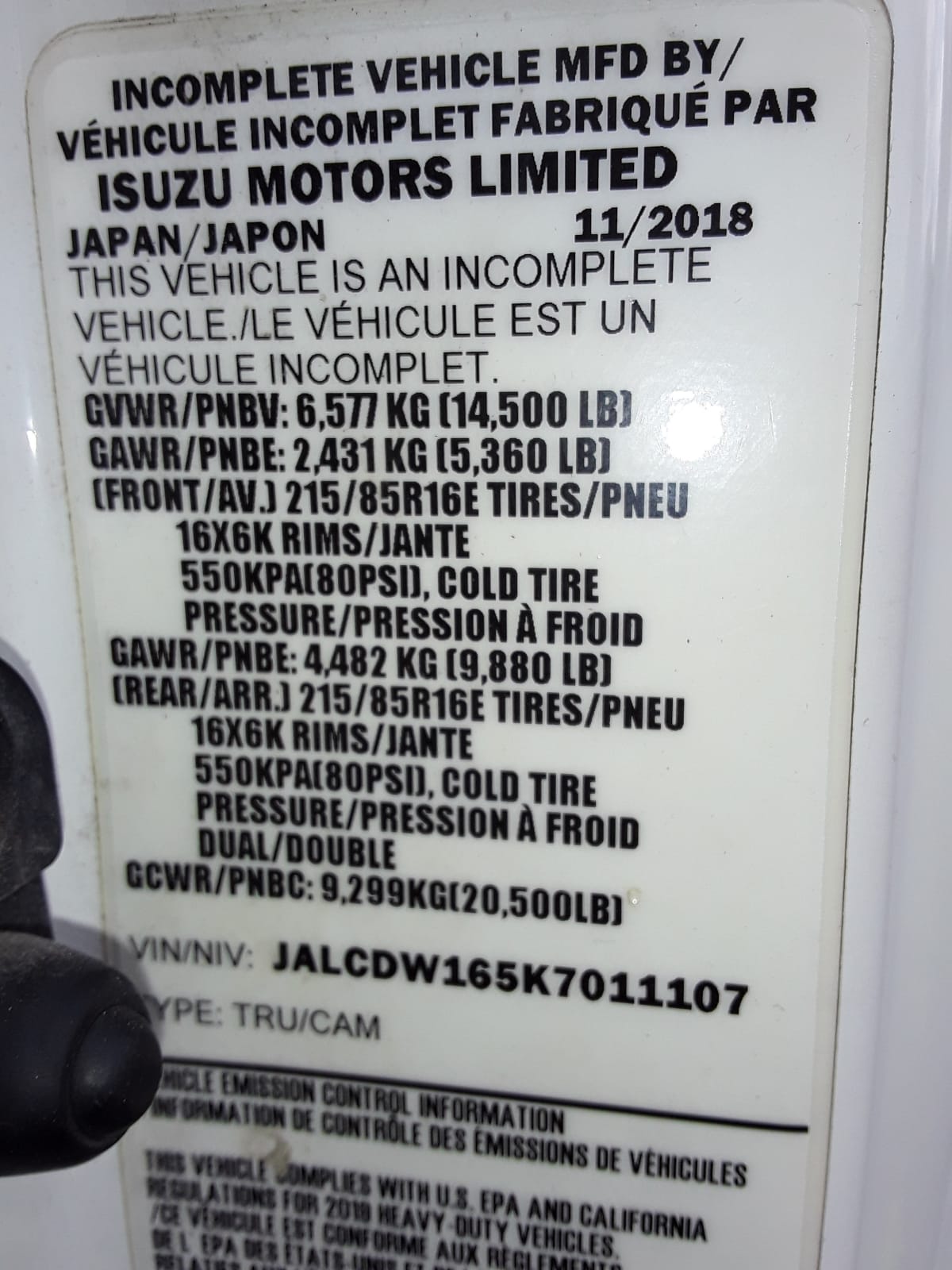 2019 Chevrolet Motor Div. LCF 4500HD 239072