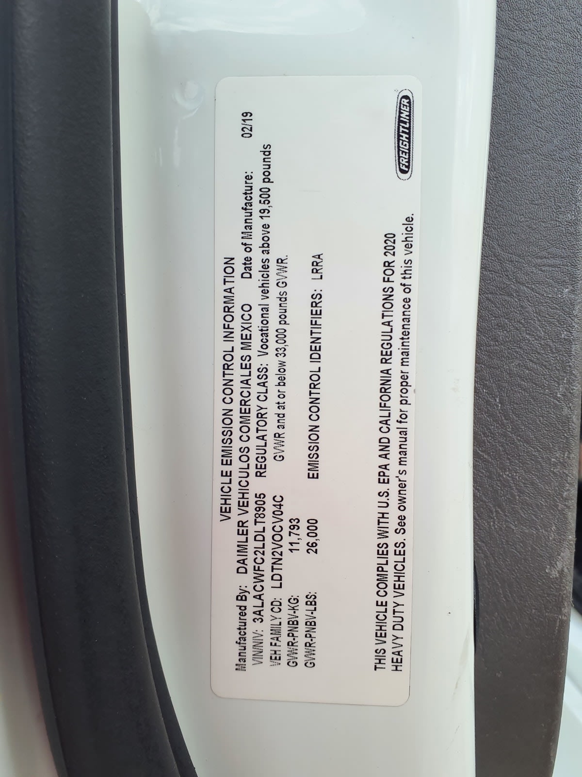 2020 Freightliner/Mercedes M2 106 242044