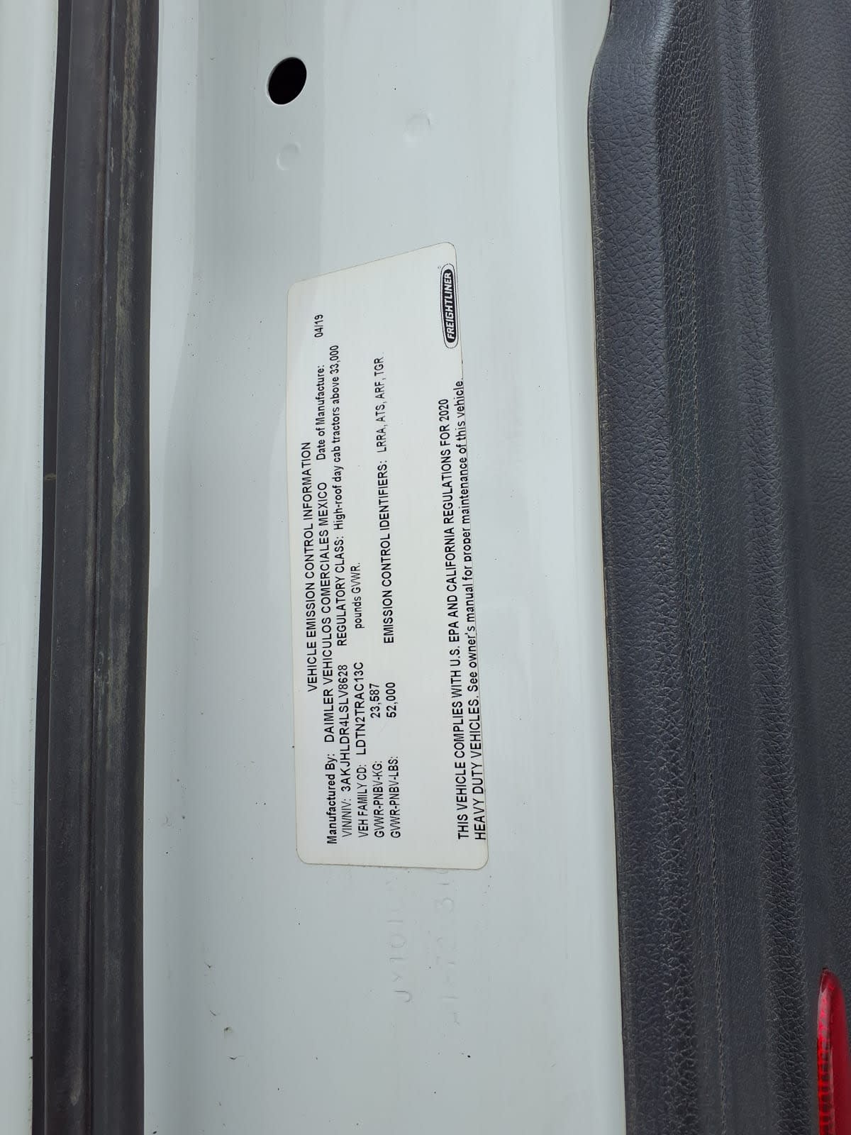 2020 Freightliner/Mercedes NEW CASCADIA PX12664 244476