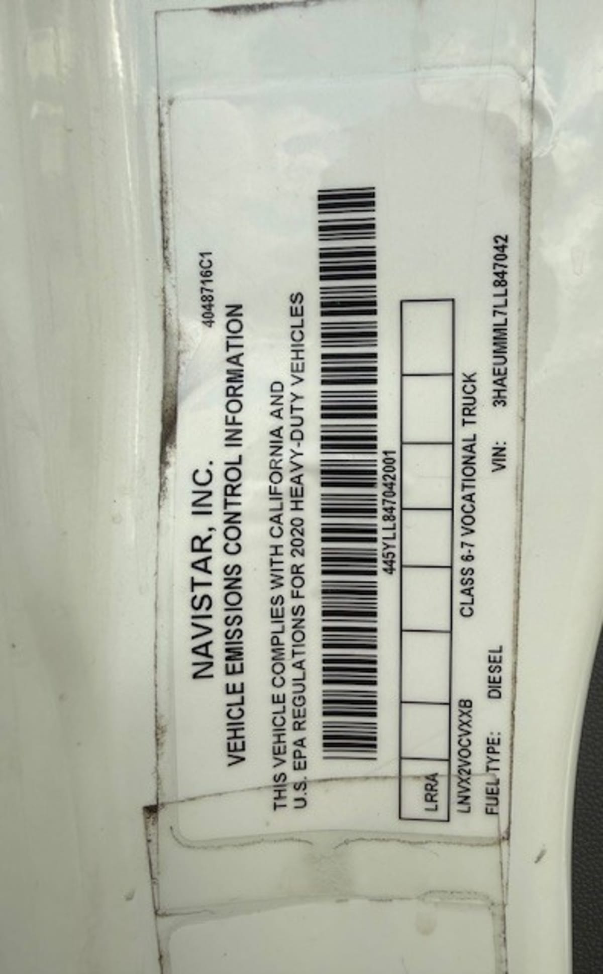 2020 Navistar International MV607 (4X2) 247086