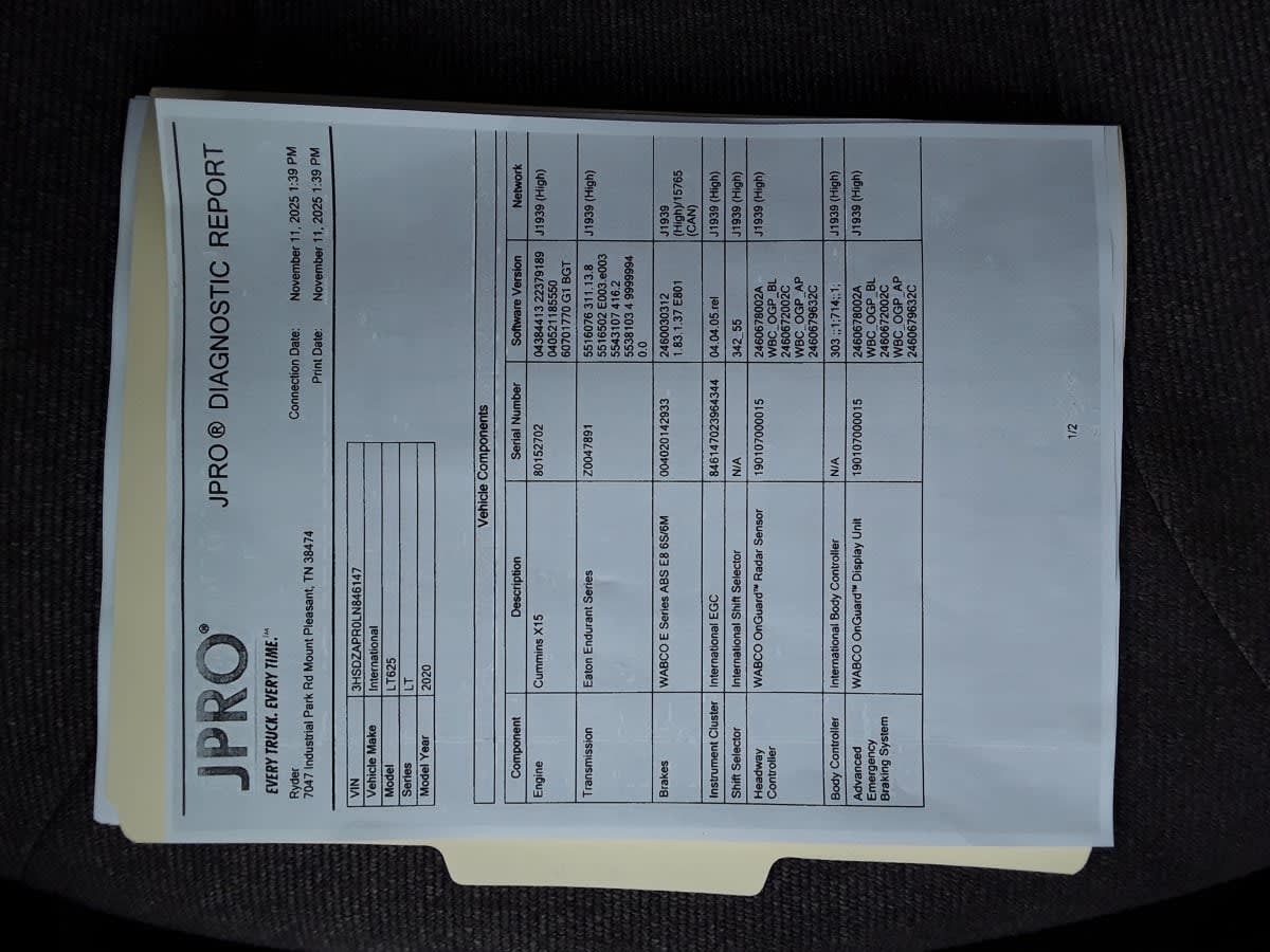 2020 Navistar International LT625 SLPR CAB 252594