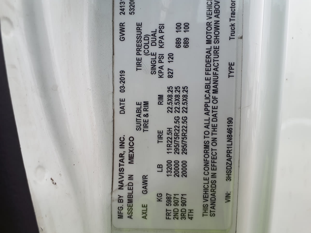 2020 Navistar International LT625 SLPR CAB 252627