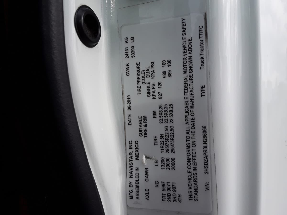 2020 Navistar International LT625 SLPR CAB 271826