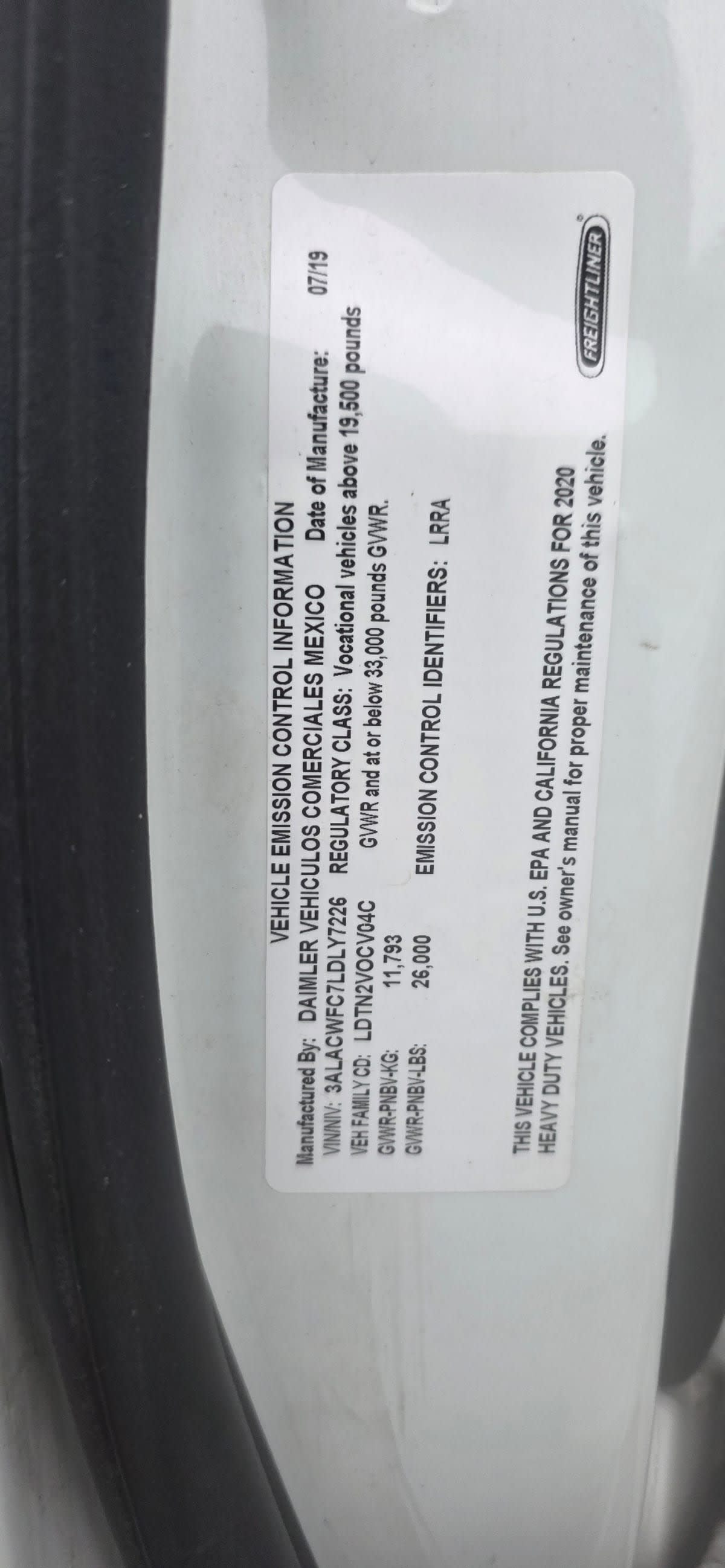 2020 Freightliner/Mercedes M2 106 274165