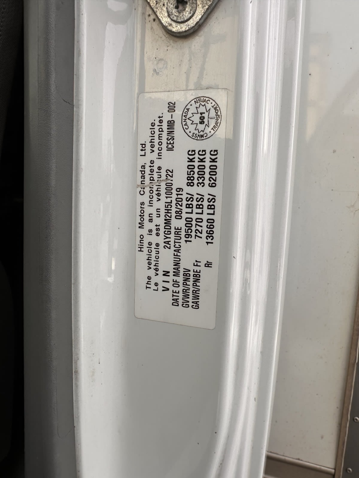 2020 Hino HINO 195 278829