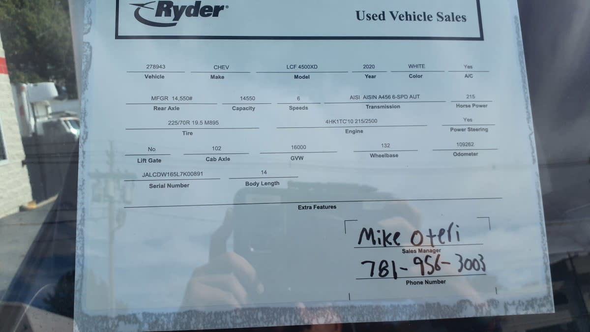 2020 Chevrolet Motor Div. LCF 4500XD 278943 2020 Chevrolet Motor Div. LCF 4500XD 278943