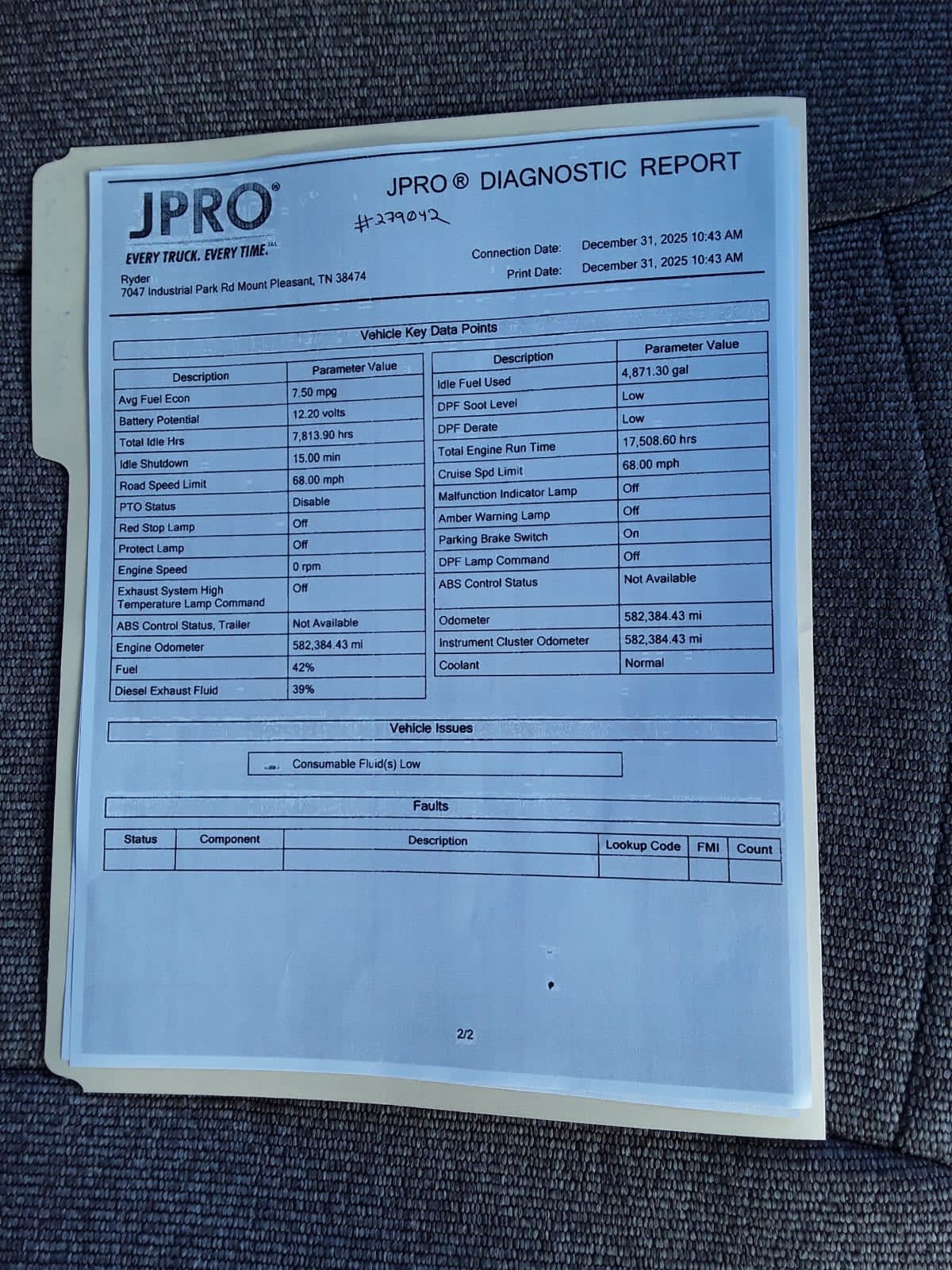 2020 Navistar International LT625 SLPR CAB 279042