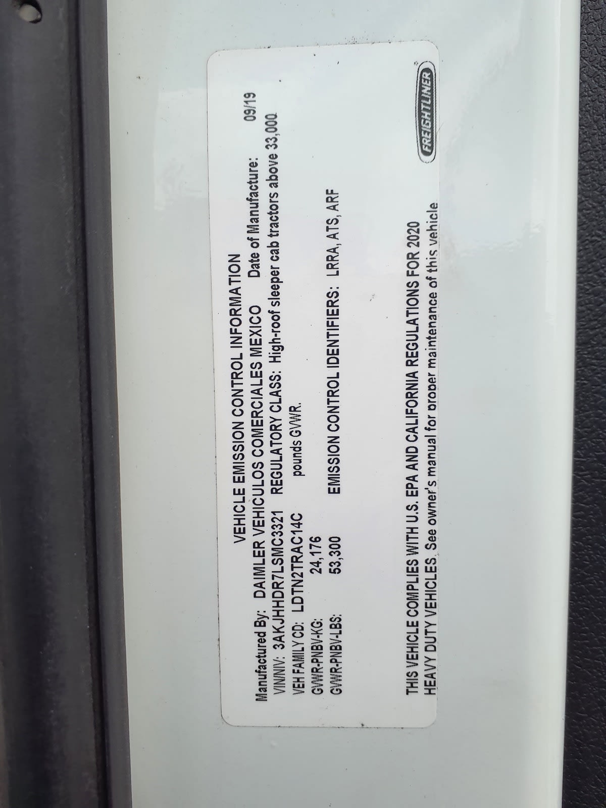 2020 Freightliner/Mercedes NEW CASCADIA PX12664 280682