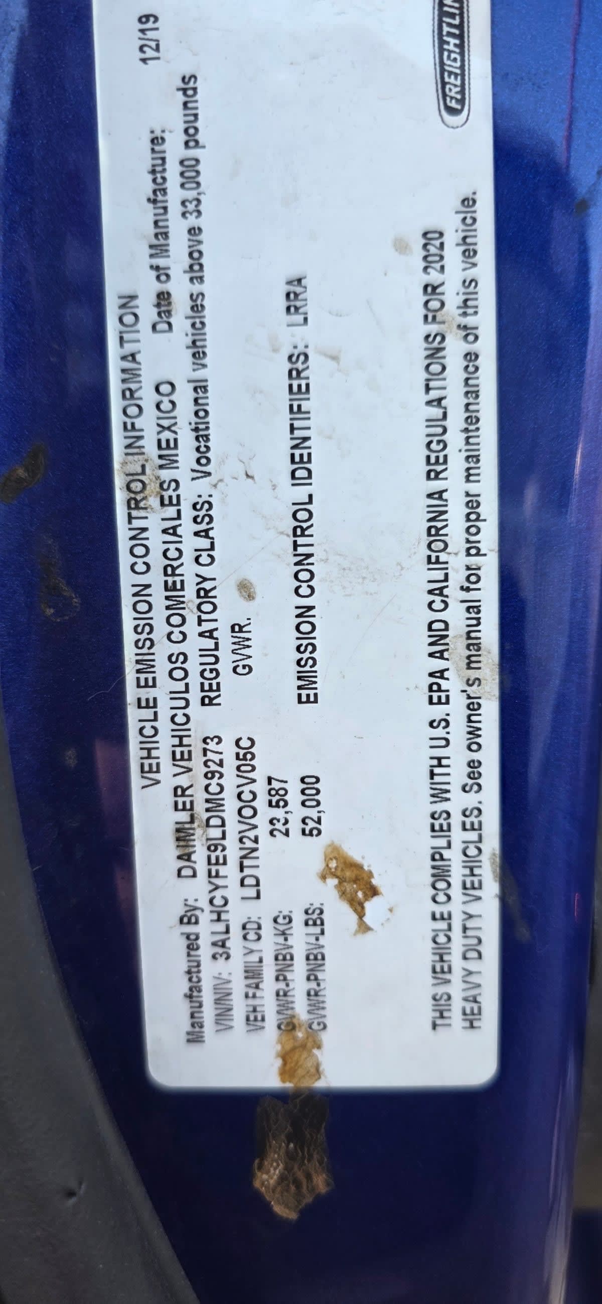 2020 Freightliner/Mercedes M2 106 281390