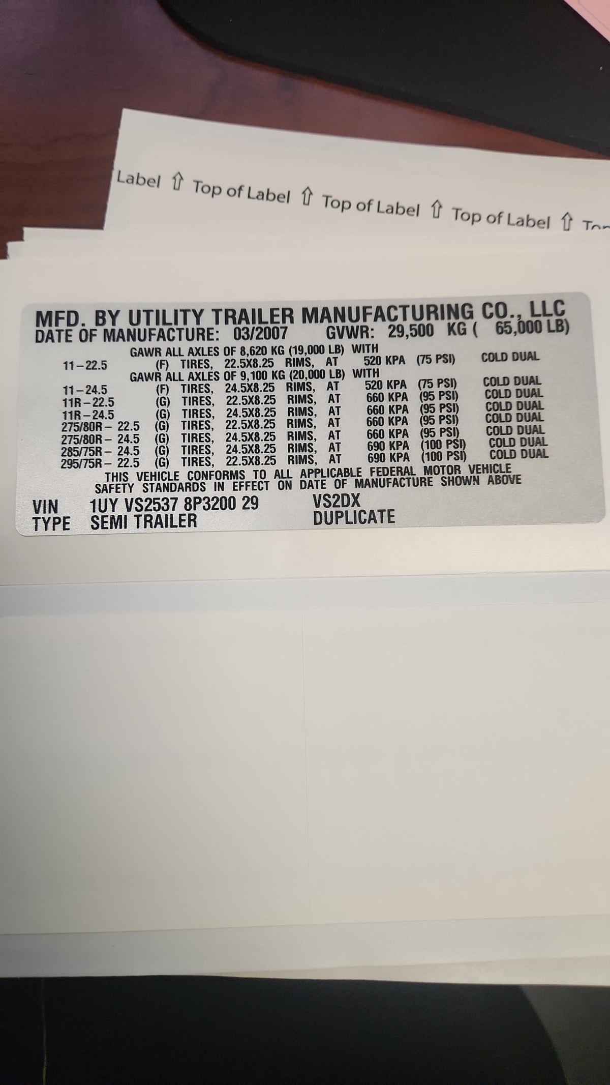 2008 Utility Trailers VS2DC 53/162/102 281538